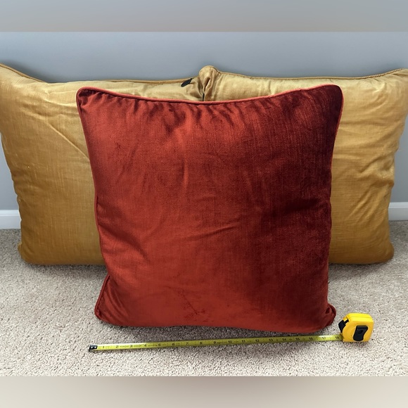 Pier 1 Accents Three Solid Print Decorative Pillows 2 Gold And